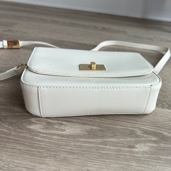 J.Crew Edie Italian Leather Structured Crossbody Bag Turnlock Natural NWT - Picture 12 of 16